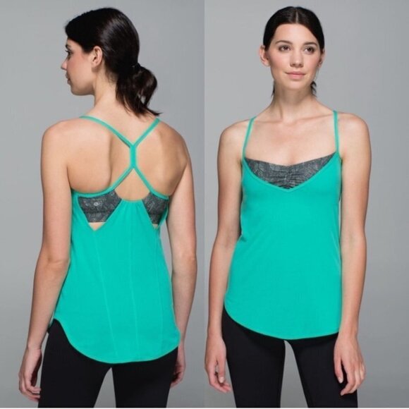 Lululemon | Roll Out Tank | Built in Bra | Bali Breeze/ Jazzy Green - Picture 8 of 8